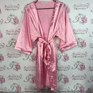 Elegant Pink Satin Women's Robe